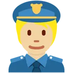 police officer: medium-light skin tone per la piattaforma X / Twitter