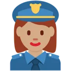 woman police officer: medium skin tone til X / Twitter platform