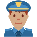 man police officer: medium skin tone per la piattaforma X / Twitter