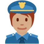 police officer: medium skin tone untuk platform X / Twitter