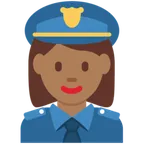X / Twitter platformu için woman police officer: medium-dark skin tone