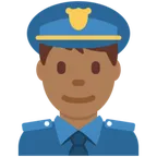 man police officer: medium-dark skin tone for X / Twitter platform