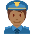 police officer: medium-dark skin tone สำหรับแพลตฟอร์ม X / Twitter