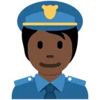 police officer: dark skin tone สำหรับแพลตฟอร์ม X / Twitter