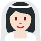 woman with veil: light skin tone for X / Twitter platform