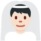 man with veil: light skin tone for X / Twitter platform