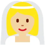 woman with veil: medium-light skin tone pentru platforma X / Twitter