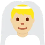 man with veil: medium-light skin tone til X / Twitter platform