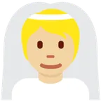 person with veil: medium-light skin tone per la piattaforma X / Twitter