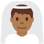 man with veil: medium-dark skin tone für X / Twitter Plattform