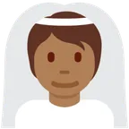 person with veil: medium-dark skin tone สำหรับแพลตฟอร์ม X / Twitter