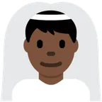 man with veil: dark skin tone for X / Twitter platform