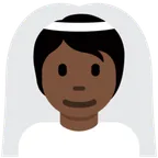 person with veil: dark skin tone สำหรับแพลตฟอร์ม X / Twitter