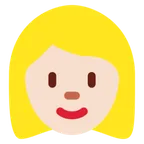woman: light skin tone, blond hair für X / Twitter Plattform