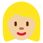 X / Twitter cho nền tảng woman: medium-light skin tone, blond hair