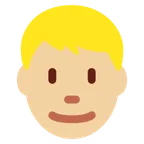 man: medium-light skin tone, blond hair für X / Twitter Plattform