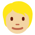 X / Twitter 플랫폼을 위한 person: medium-light skin tone, blond hair