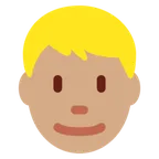 man: medium skin tone, blond hair per la piattaforma X / Twitter