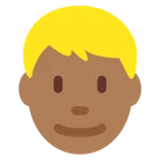 man: medium-dark skin tone, blond hair untuk platform X / Twitter