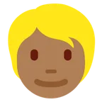 person: medium-dark skin tone, blond hair pentru platforma X / Twitter