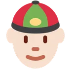 person with skullcap: light skin tone untuk platform X / Twitter