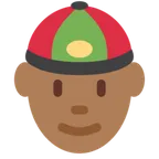 person with skullcap: medium-dark skin tone untuk platform X / Twitter