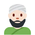 man wearing turban: light skin tone til X / Twitter platform
