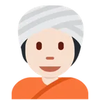 person wearing turban: light skin tone สำหรับแพลตฟอร์ม X / Twitter