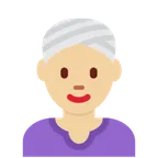 woman wearing turban: medium-light skin tone for X / Twitter platform