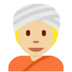 person wearing turban: medium-light skin tone สำหรับแพลตฟอร์ม X / Twitter