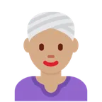 woman wearing turban: medium skin tone สำหรับแพลตฟอร์ม X / Twitter