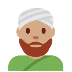 man wearing turban: medium skin tone per la piattaforma X / Twitter