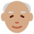 X / Twitterプラットフォームのold man: medium skin tone