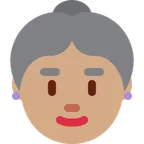 X / Twitter 플랫폼을 위한 old woman: medium skin tone