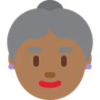 X / Twitter dla platformy old woman: medium-dark skin tone