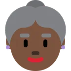 old woman: dark skin tone pentru platforma X / Twitter
