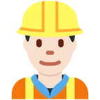 man construction worker: light skin tone til X / Twitter platform
