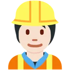 construction worker: light skin tone สำหรับแพลตฟอร์ม X / Twitter