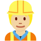 construction worker: medium-light skin tone สำหรับแพลตฟอร์ม X / Twitter