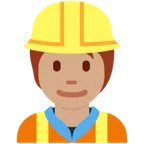 X / Twitterプラットフォームのconstruction worker: medium skin tone