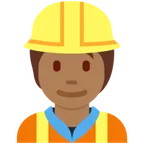 construction worker: medium-dark skin tone สำหรับแพลตฟอร์ม X / Twitter