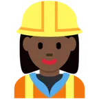 woman construction worker: dark skin tone til X / Twitter platform