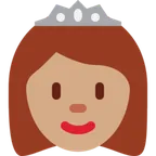 X / Twitter 플랫폼을 위한 princess: medium skin tone