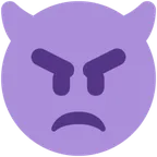 angry face with horns for X / Twitter-plattformen