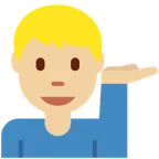 X / Twitter platformu için man tipping hand: medium-light skin tone