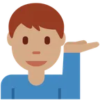 man tipping hand: medium skin tone til X / Twitter platform