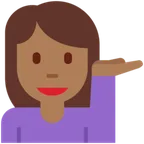 woman tipping hand: medium-dark skin tone für X / Twitter Plattform
