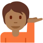 person tipping hand: medium-dark skin tone untuk platform X / Twitter