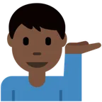 man tipping hand: dark skin tone pentru platforma X / Twitter