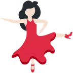 woman dancing: light skin tone untuk platform X / Twitter